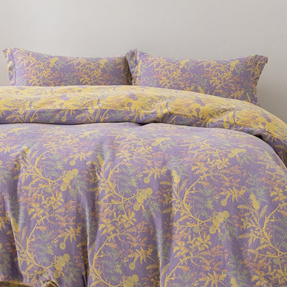 Double Layers Gauze Floral Bedding Set (4PCS)