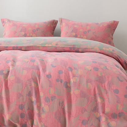 Reversible Cotton Gauze Pastoral Bedding Set (4PCS)