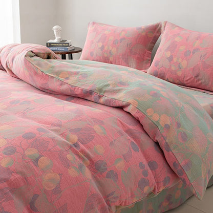 Reversible Cotton Gauze Pastoral Bedding Set (4PCS)
