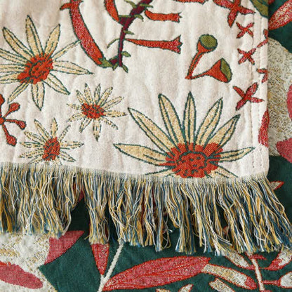 Pine Print Cotton Gauze Reversible Quilt