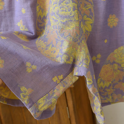 Vintage Blossom Cotton Gauze V-neck Pajama Set
