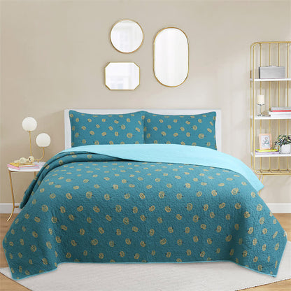Fresh Orange Print Cotton Quilt