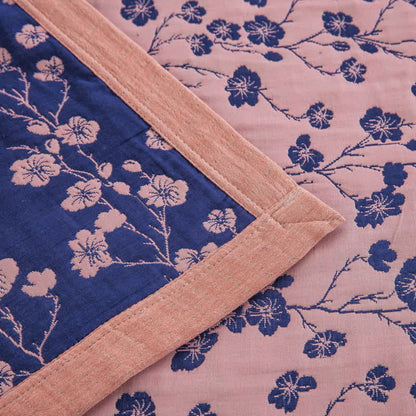 Pastoral Floral Cotton Gauze Jacquard Reversible Quilt