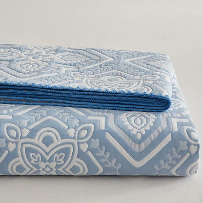 Elegant Floral Cotton Double Layer Gauze Reversible Quilt