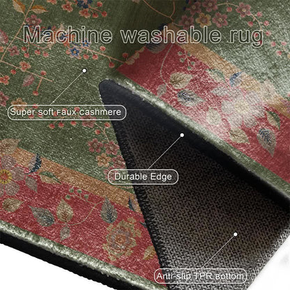 Retro Floral Foldable Anti-slip Area Rug