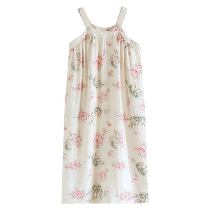 Floral Bamboo Fiber Sleeveless Nightdress