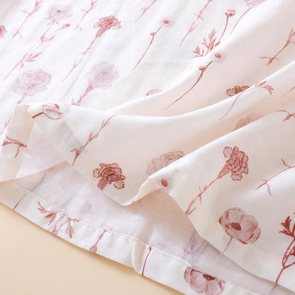 Floral Cotton Gauze Padded Nightdress