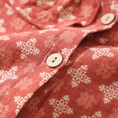 Retro Cotton Gauze Jacquard Nightdress