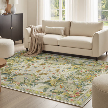 Refresh Floral Bird Anti-slip Area Rug