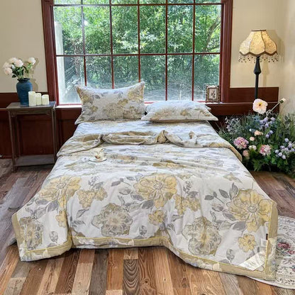 Luxurious Floral Jacquard Summer Cotton Quilt