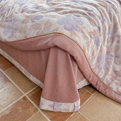 Elegant Floral Pure Cotton Double-layer Gauze Summer Quilt