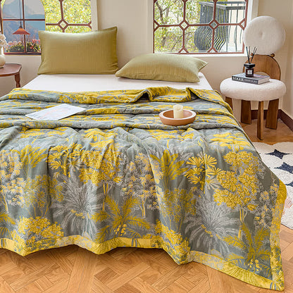 Vintage Tropical Pure Cotton Double-layer Gauze Summer Quilt