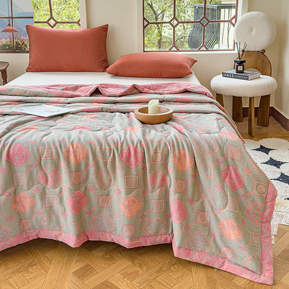 Retro Bamboo Pure Cotton Double-layer Gauze Summer Quilt