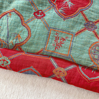 Retro Bamboo Pure Cotton Double-layer Gauze Summer Quilt