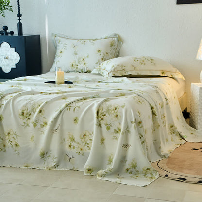 Butterfly Floral Silky Soft Summer Coverlet
