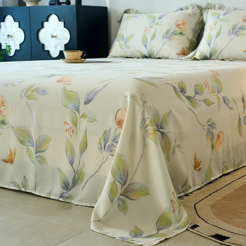 Muted Floral Silky Soft Summer Coverlet