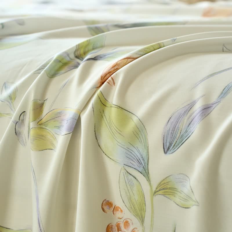 Muted Floral Silky Soft Summer Coverlet