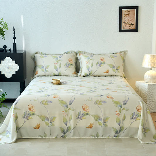 Muted Floral Silky Soft Summer Coverlet