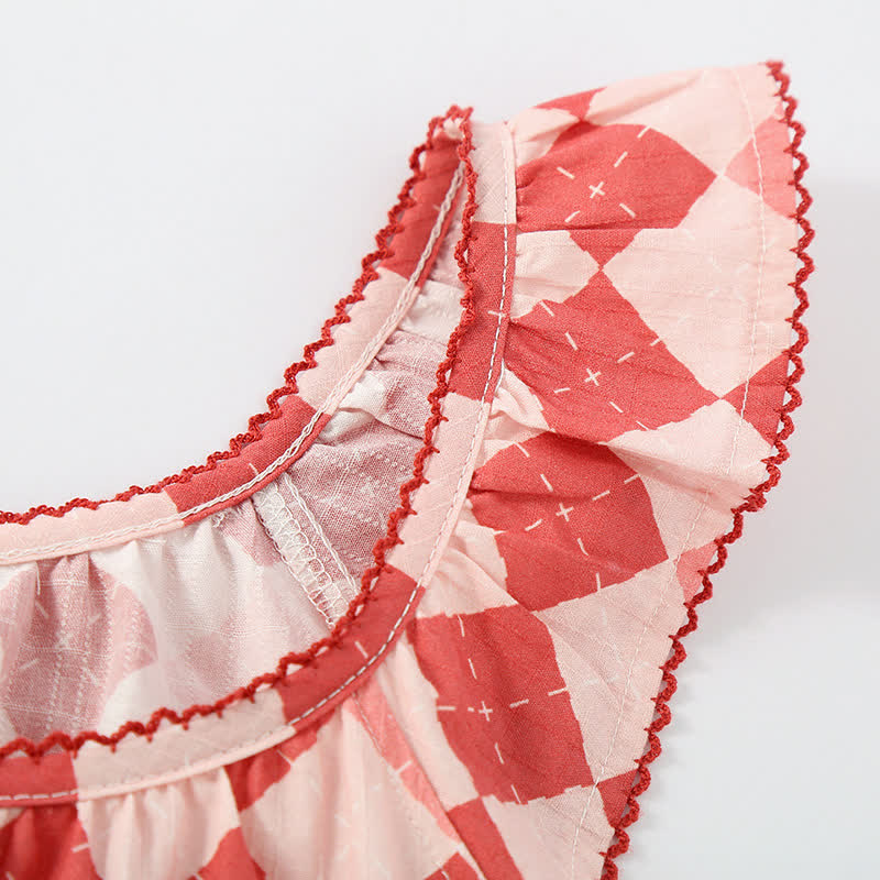 Sweet Diamond Pattern Cotton Gauze Camisole Nightwear