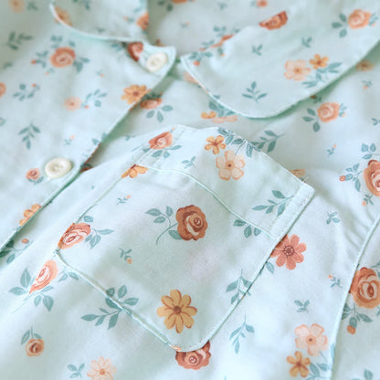 Rustic Floral Cotton Double Gauze Pajama Set