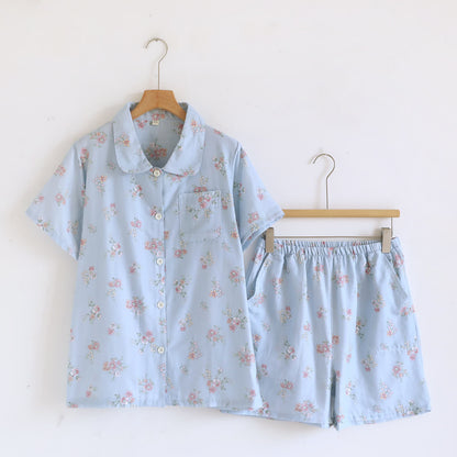 Rustic Floral Cotton Double Gauze Pajama Set