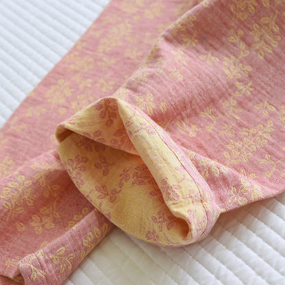 Floral Cotton Yarn-dyed Jacquard Lapel Pajama