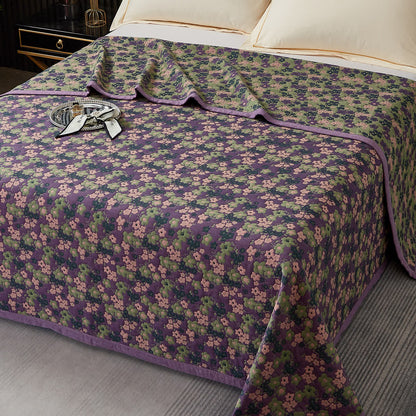 Purple Plum Blossom Cotton Yarn-dyed Quilt