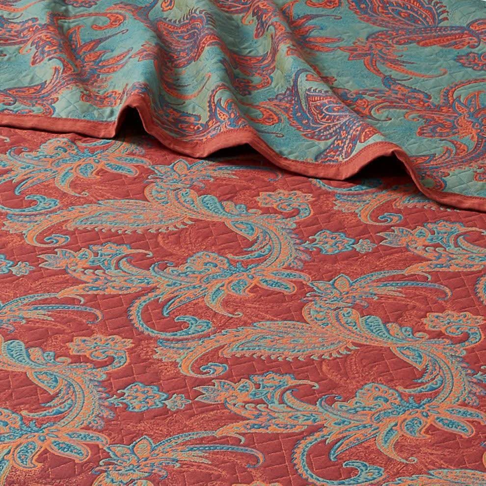 Vintage Paisley Pattern Cotton Yarn-dyed Quilt