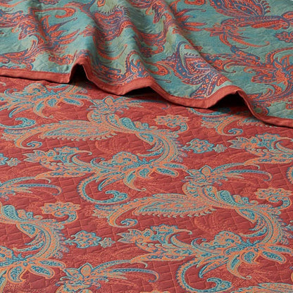 Vintage Paisley Pattern Cotton Yarn-dyed Quilt