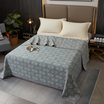 Geometric Diamond Grid Cotton Yarn-dyed Quilt