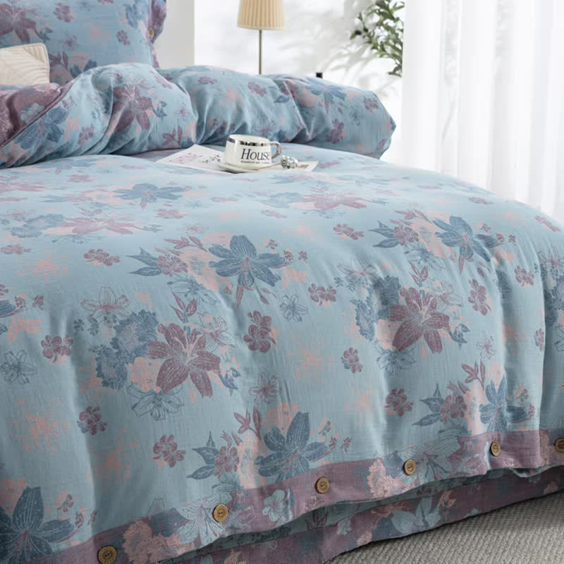 Lily Cotton Gauze Jacquard Bedding Set(4pcs)