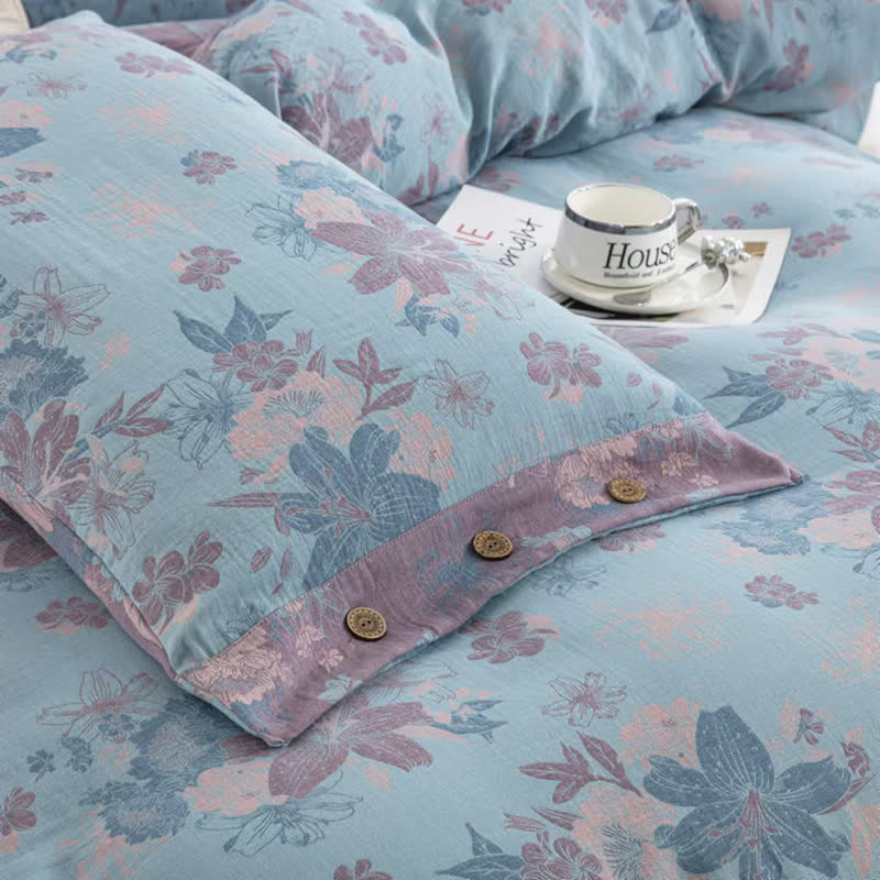 Lily Cotton Gauze Jacquard Bedding Set(4pcs)
