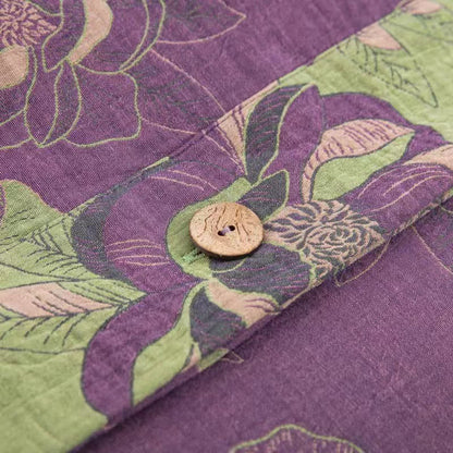 Floral Cotton Gauze Jacquard Reversible Bedding Set(4pcs)
