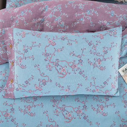 Wintersweet Cotton Gauze Jacquard Bedding Set(4pcs)