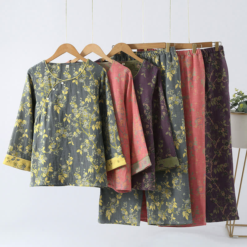 Jacquard Vintage Pure Cotton Loungewear Set