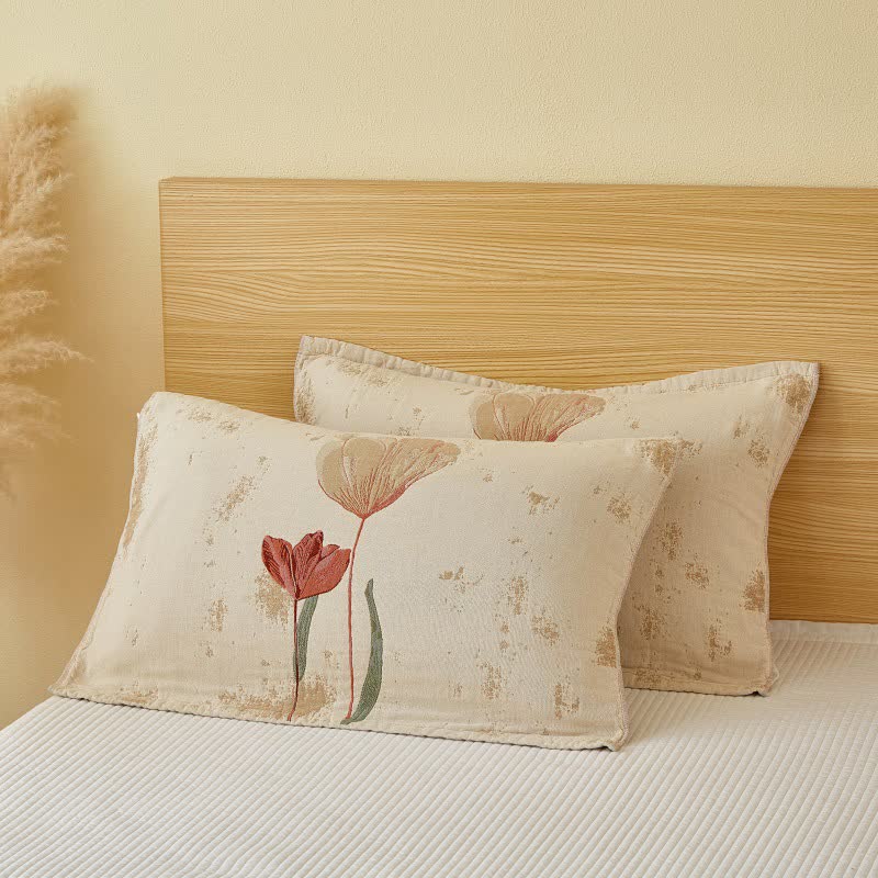 Tulip Print Cotton Gauze Quilt