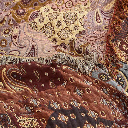 Boho Paisley Cotton Gauze Quilt