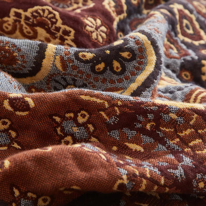 Boho Paisley Cotton Gauze Quilt