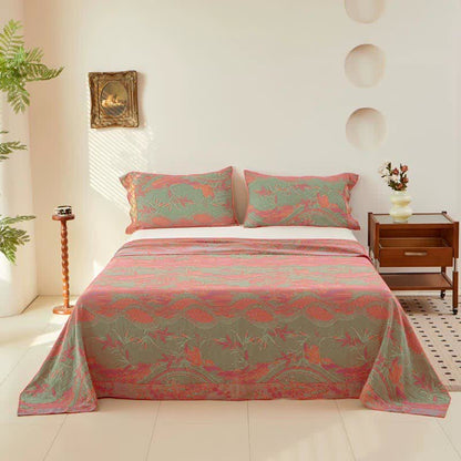 Vintage Rural Double Layers Cotton Gauze Coverlet