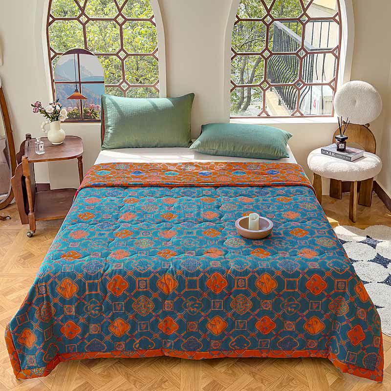 Retro Bamboo Pure Cotton Double-layer Gauze Summer Quilt