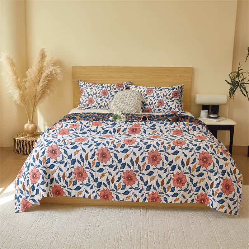 Begonia Print Cotton Gauze Quilt