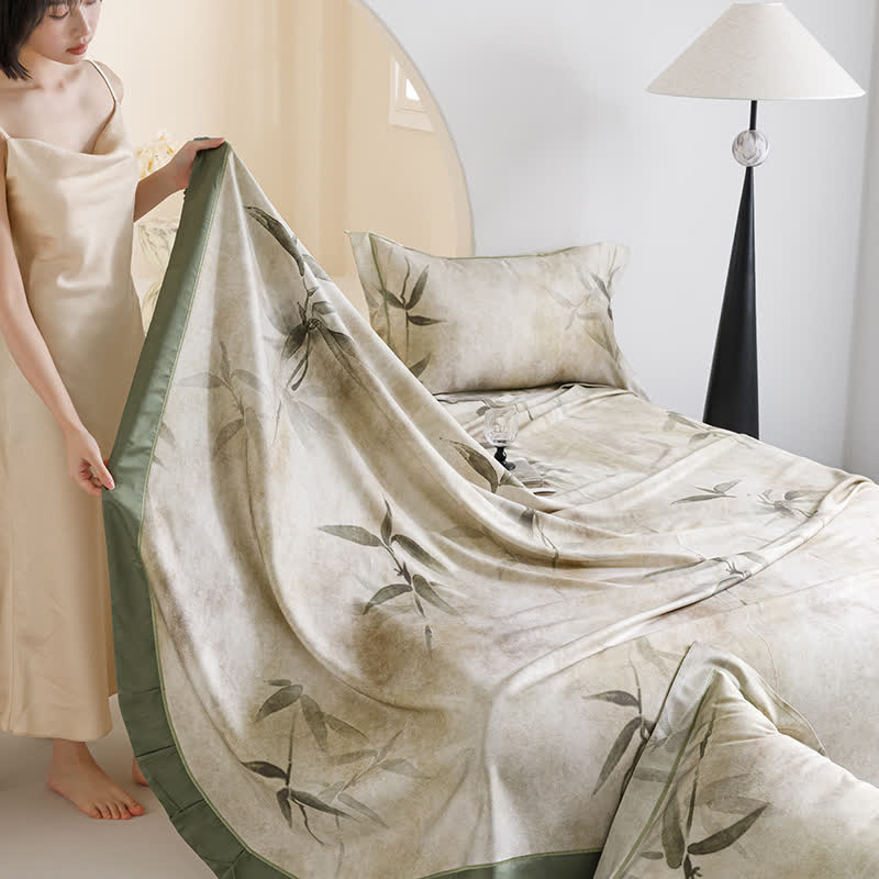 Bamboo Print Cool Natural Fiber Bedspread