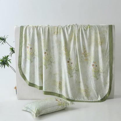 Hibiscus Print Cool Natural Fiber Bedspread