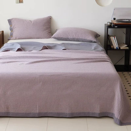 Plaid Cotton Double Gauze Jacquard Bedspread
