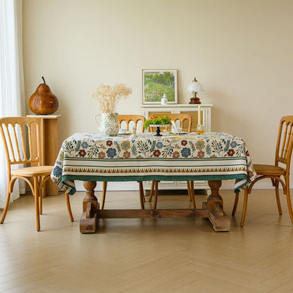 Jacquard Vintage Pastoral Decorative Tablecloth