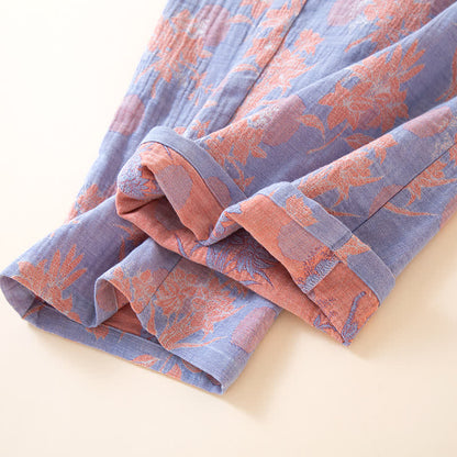 Oriental Lily Cotton Gauze Sleepwear Set