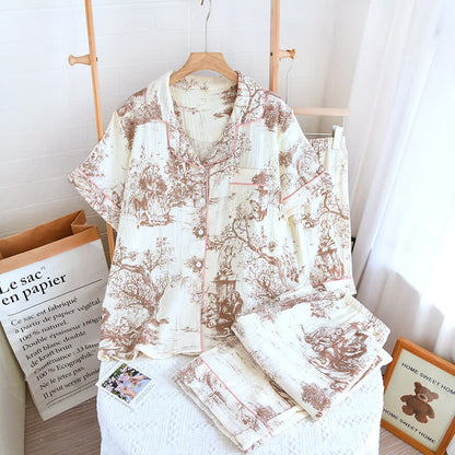 Toile Print Cotton Gauze Nightwear Set