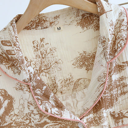 Ink-wash Toile Print Cotton Gauze Loungewear - image 1