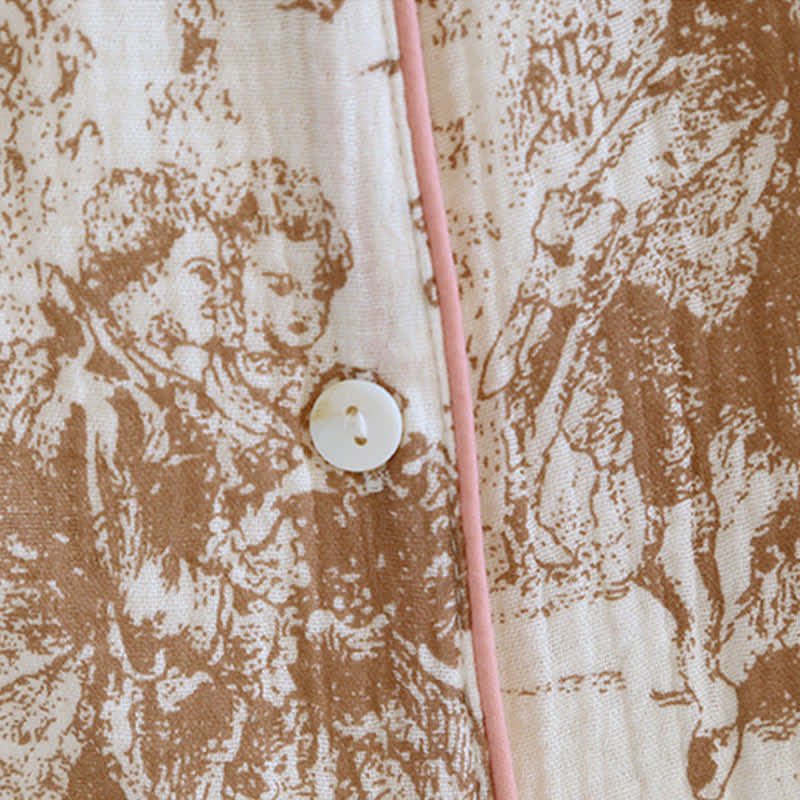 Ink-wash Toile Print Cotton Gauze Loungewear - image 2