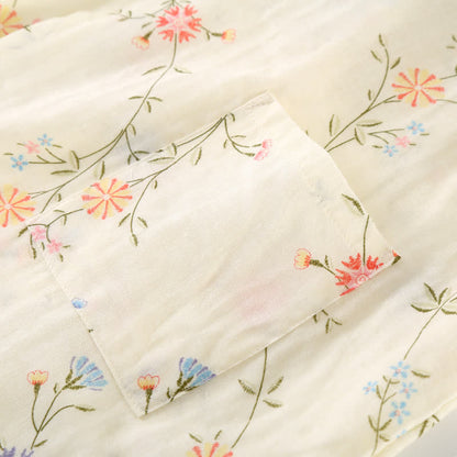 Floral Cotton Gauze Kimono Loungewear Robe